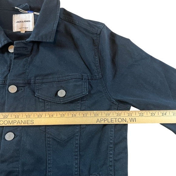 Jack & Jones Denim Jacket Men’s Size Large Black Stretch Jean Trucker Style - Picture 3 of 10